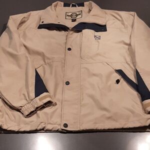 North End  sz L tan and black  jacket  with zippered and snapped closure